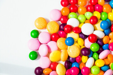 Candies on the colorful background