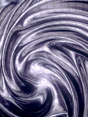 Silver wavy fabric with pattern of shiny rectangles. Modern digital illustration. 3d rendering abstract wave background