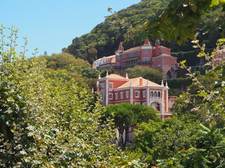 Fototapeta na wymiar La ciudad de Sintra y su peculiar y bonito palacio. Portugal.