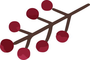 Autumn Branch with Berries Hand Drawn Illustration
