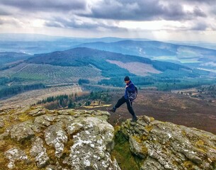 hiking in the mountains