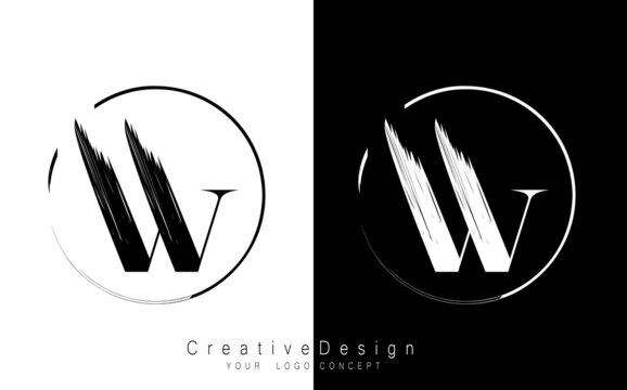 W letter logo design template vector