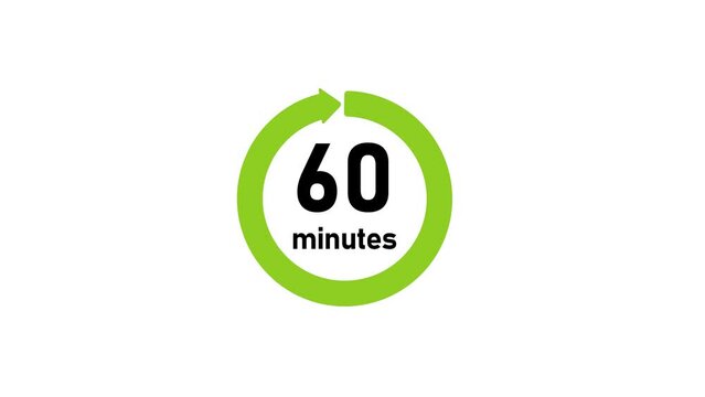 Clock , timer (time passage , waiting time) animation (4K) | 60 minutes