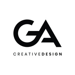 Creative modern letter GA logo design vector - obrazy, fototapety, plakaty