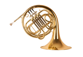 Fototapeta na wymiar French horn isolated on white background