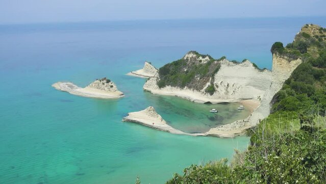 sheer white cliffs of Cape Drastis near Peroulades