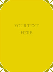 Border frame. Vector gold yellow background or jewelry store display window design with frame 