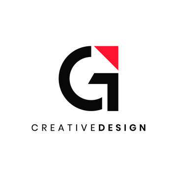 Creative modern letter GI with arrow logo design vector