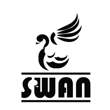 Swan logo simple creative Template icon with negative space