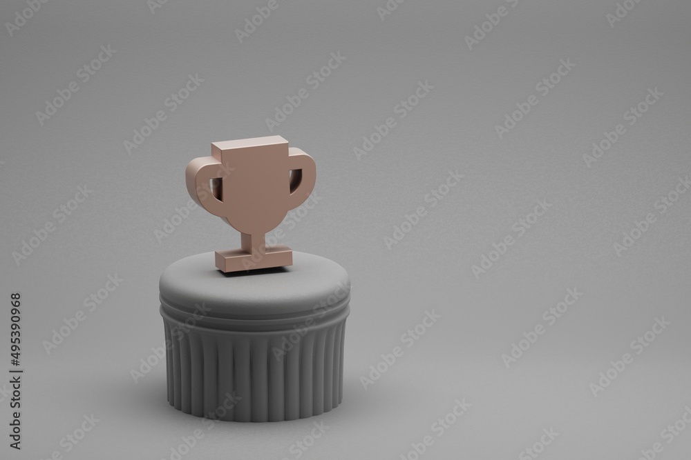 Aufkleber Beautiful abstract illustrations CUP symbol icons on a column and wonderful background. 3d rendering illustration. Background pattern for design.