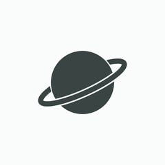 Saturn, planet, galaxy, space icon vector symbol
