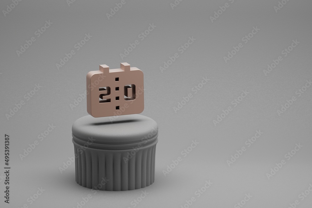 Aufkleber Beautiful abstract illustrations Scoreboard symbol icons on a column and wonderful background. 3d rendering illustration. Background pattern for design.