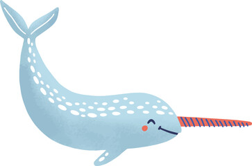 Cute Narwhal Childish Cartoon Illustration © Good Studio
