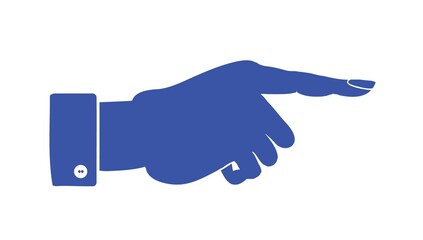 A mans hand on a white background. Point with your finger. Vector drawing. Banner for hands.
