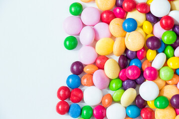 Candies on the colorful background