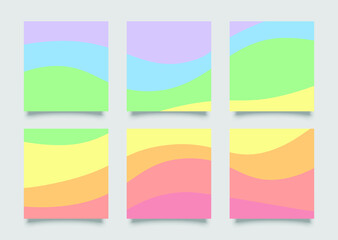 Obraz premium Colorful social media posts template collection