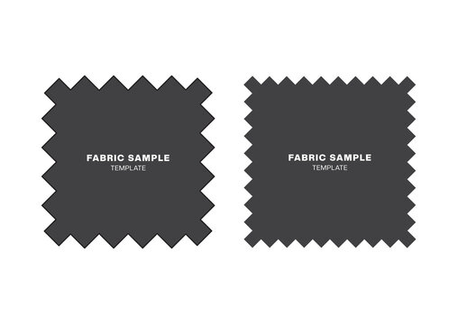 Fabric sample icons, Material presentation template, Textile swatch icons, Vector illustration