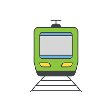recommend clip art: Train travel icon in color icon, isolated on white background 