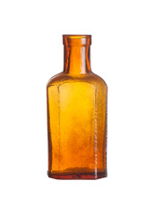 old yellow pharmacy bottle with cork