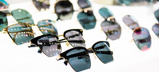 Display of colorful sunglasses for sale