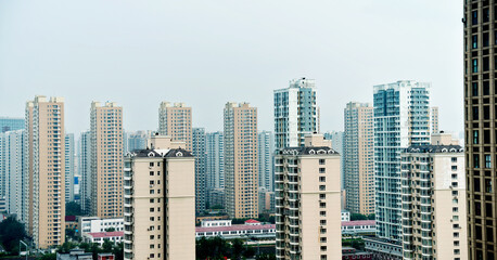 Modern apartment buildings in a Chinese city