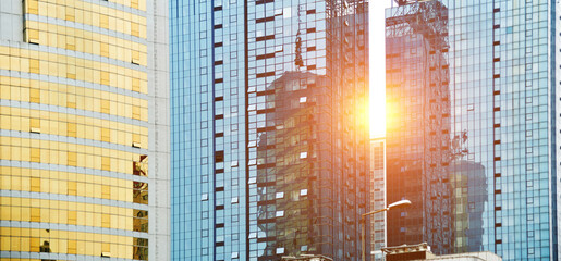 Detail shot of modern office building facade