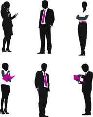 business people set | business-people-silhouettes | black and white people | shadow people