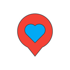 Spot tourism travel icon in color icon, isolated on white background 