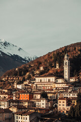 Fototapeta premium landscape of the town in the mountains