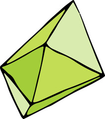 Crystal Icon Line Art Illustration