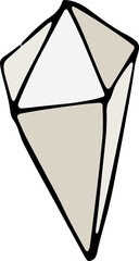 Crystal or Gem Vintage Outline Illustration