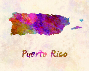 watercolor map puerto rico