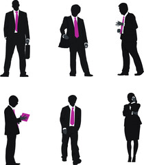 business-people-silhouettes | black and white people | shadow people | business people set