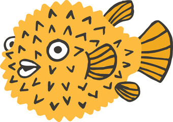 Fish Childish Cartoon Illustration