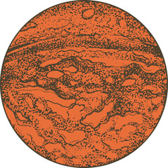 Solar System Planet Hand Drawn Colored Illustration © Good Studio