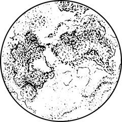 Cosmic Planet Hand Drawn Monochrome Illustration © Good Studio