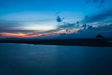 Sunset or sunrise over Andaman Sea, Southern Thailand