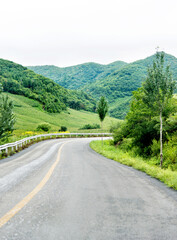 Road turning in the hills