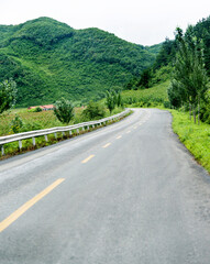 Road turning in the hills