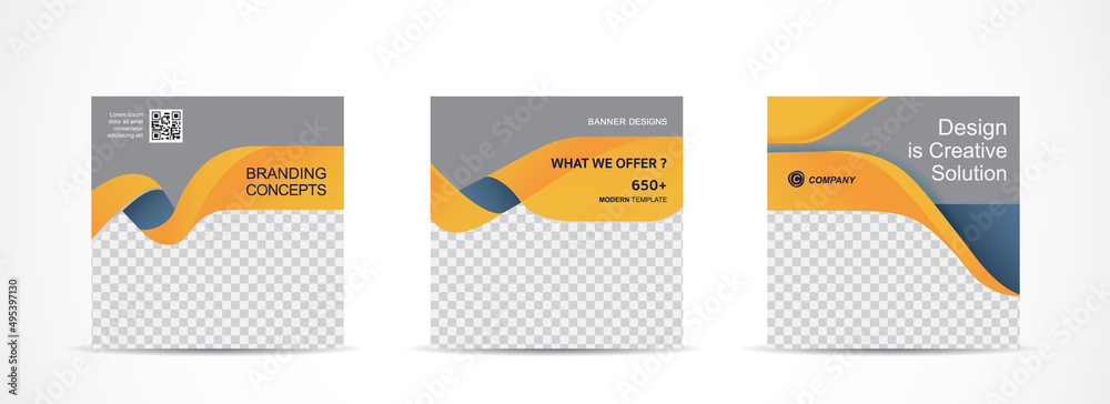Canvas Prints set square banner template for social media post and web internet ads.vector illustrations.