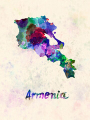 watercolor map armenia