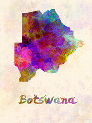 watercolor map bostwana