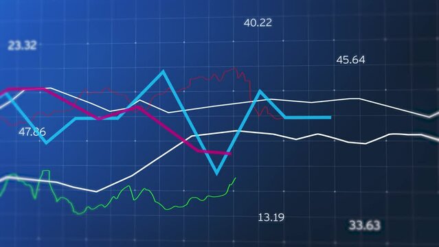 Data array of information grid and financial graphs