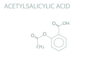 Acetylsalicylic acid molecular skeletal chemical formula.	
