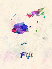 watercolor map fiji