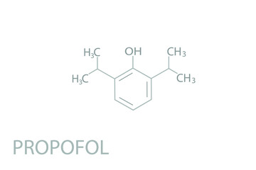 Propofol molecular skeletal chemical formula.	
