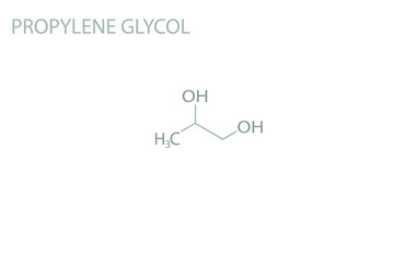 Propylene glycol molecular skeletal chemical formula.	
