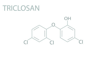 Triclosan molecular skeletal chemical formula.	
