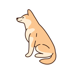 Cartoon dog icon set. Different poses of schipperke. Vector illustration for prints, clothing, packaging, stickers.