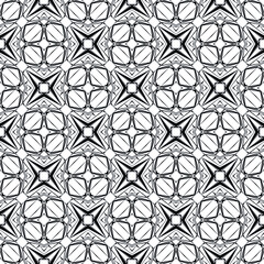 Geometric dynamic pattern, ornament, abstract black and white background, fashion print, vector decorative texture.